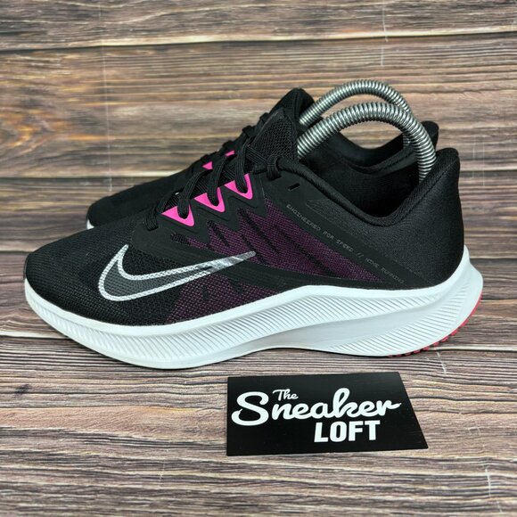 Nike Quest 3 Women's Black Pink Athletic Running Shoes Size 7.5 - Picture 3 of 8